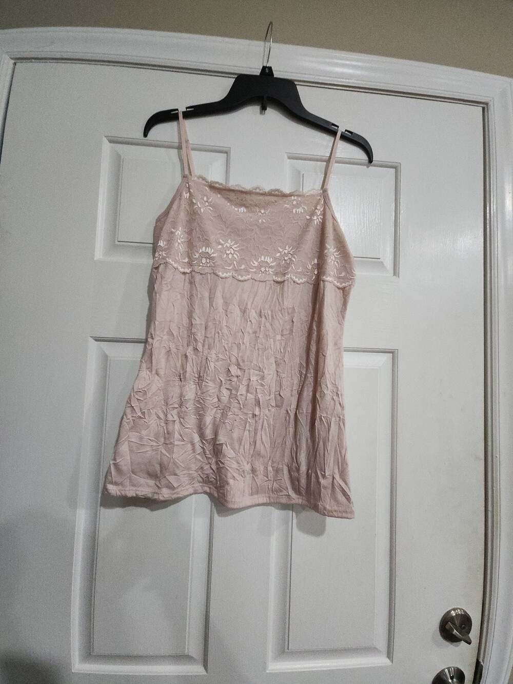 Maurices Women's Blush Pink Lace Trim Camisole Tank Top